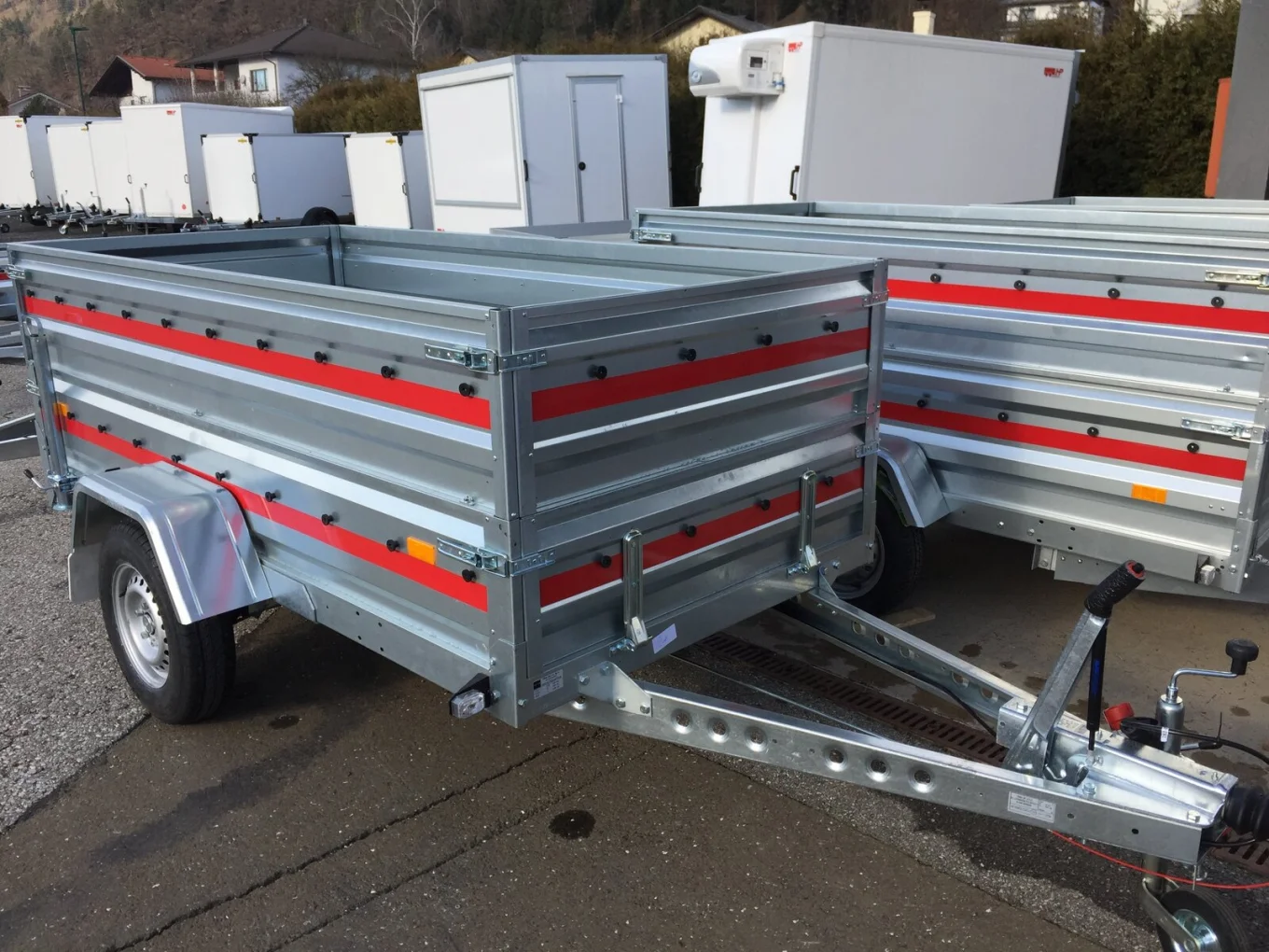 PKW-Anhänger, Autoanhänger HP 2612 GA, 2630 x 1250 x 400 mm, + Aufsatzwände 400 mm, Flachplane