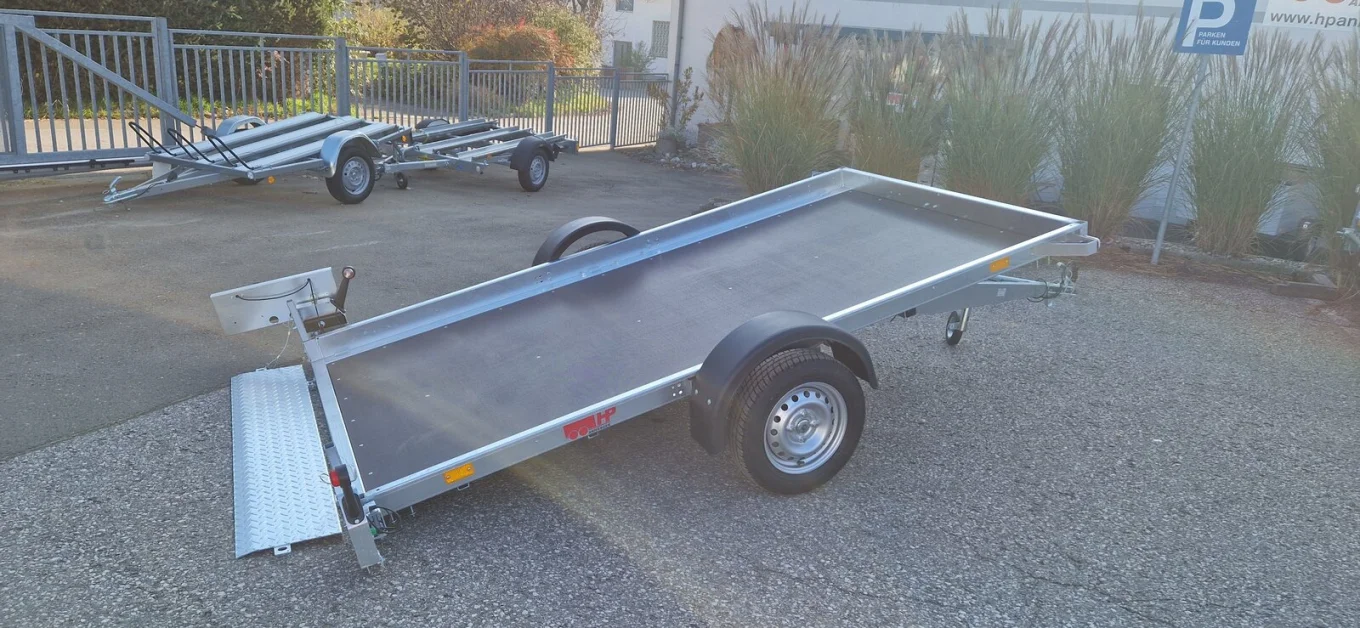 PKW-Anhänger, Fahrzeugtransporter, Universaltransporter HP 752516 UKkippbar mit Überfahrwand, 750 kg ungebremst