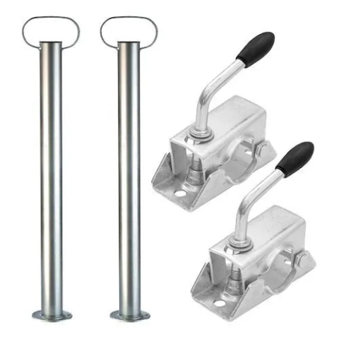 2 Stk. Abstellstütze 600mm / 48mm & Klemmschelle (montiertes zubehör für HP202 / HP2512)