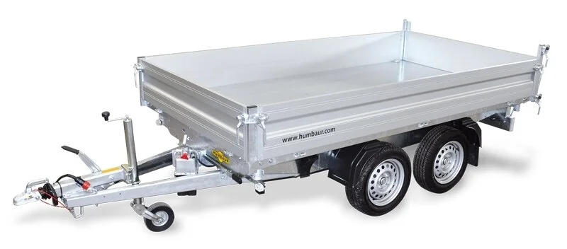 PKW-Anhänger, Dreiseitenkipper Humbaur HTK 3500.31 ALU - Tandem-3-Seiten Kipper Alu mit E-Pumpe, 3.500kg