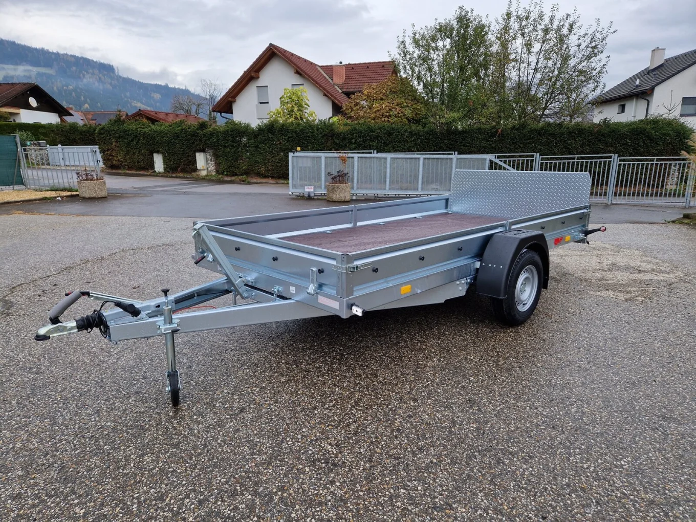 PKW-Anhänger, Fahrzeugtransporter, Universaltransporter HP 183818 kippbar mit Überfahrwand