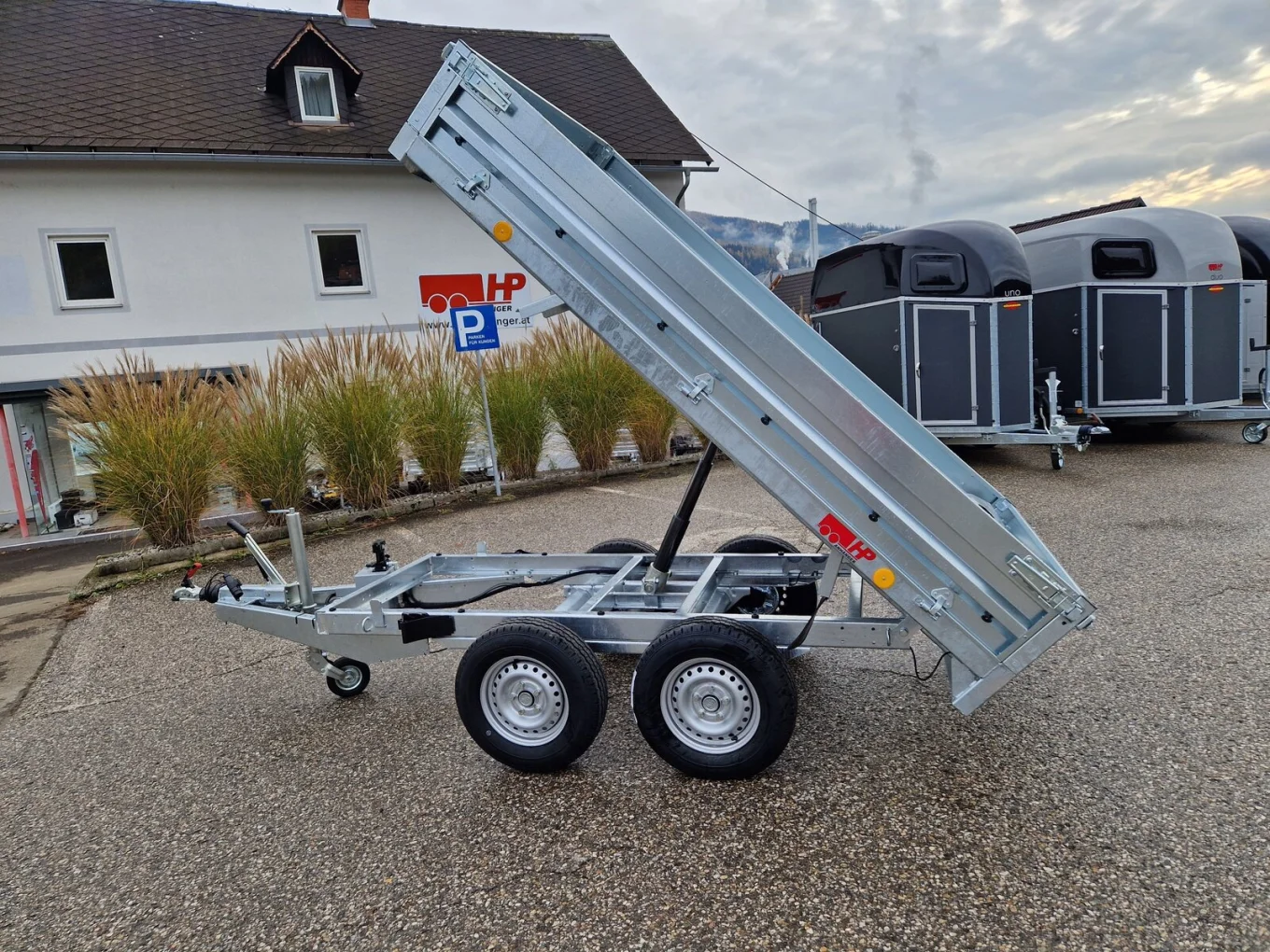 Rückwärtskipper, PKW-Anhänger HP 272515RK im Set mit Gitteraufsatz 600 mm & Netz