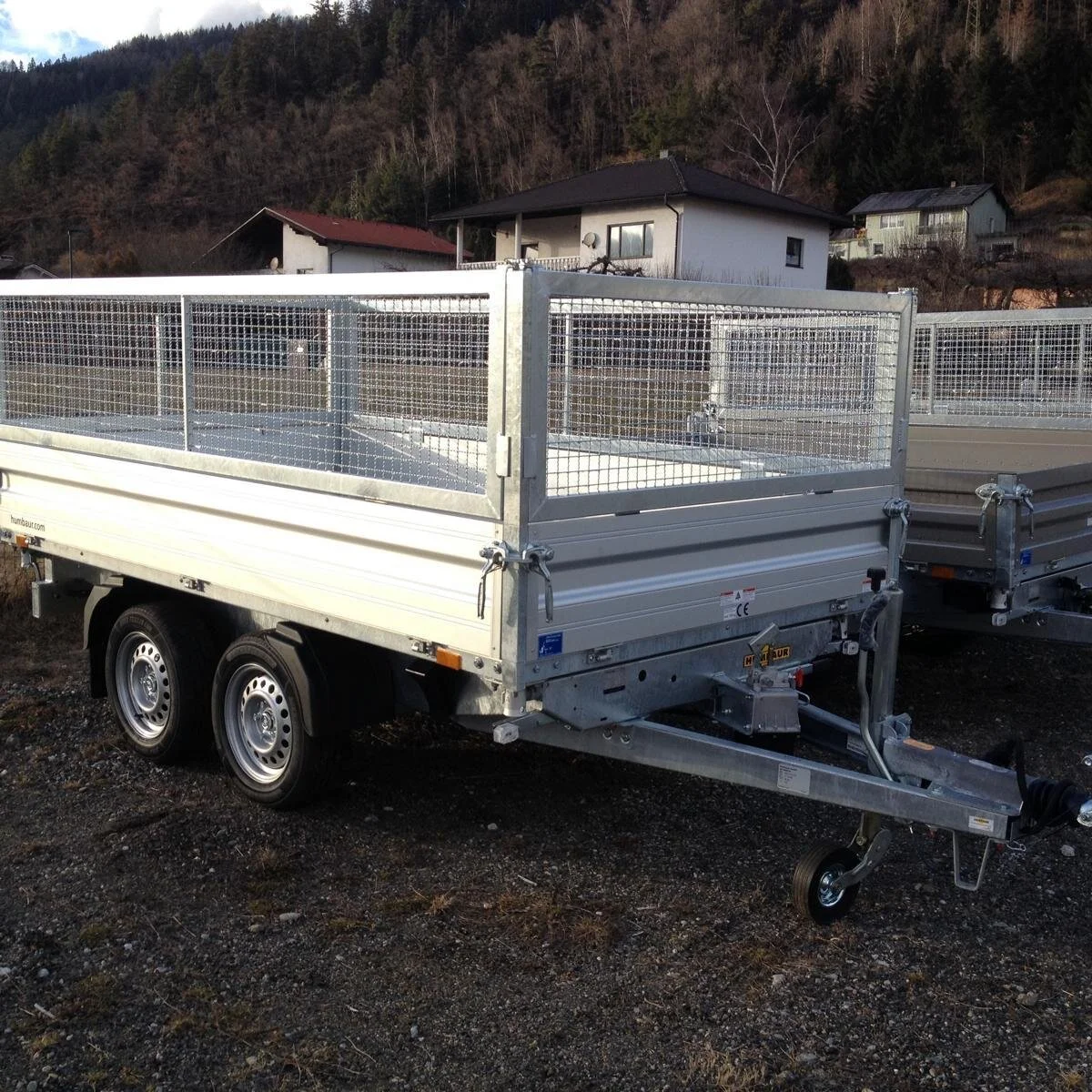 PKW-Anhänger, Rückwärtskipper, Humbaur HUK 152715 Alu Einachs-Rückwärts kippbar, 1.500kg mit Handpumpe