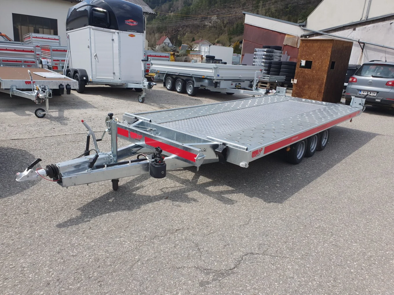 Autotransporter, Fahrzeugtransporter, Autoanhänger HP 502035 ATPK Tridem 3500 kg GG