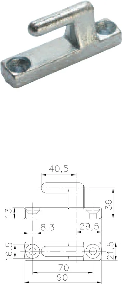 Gegenstück Bordwandscharnier BSCHG 40-A