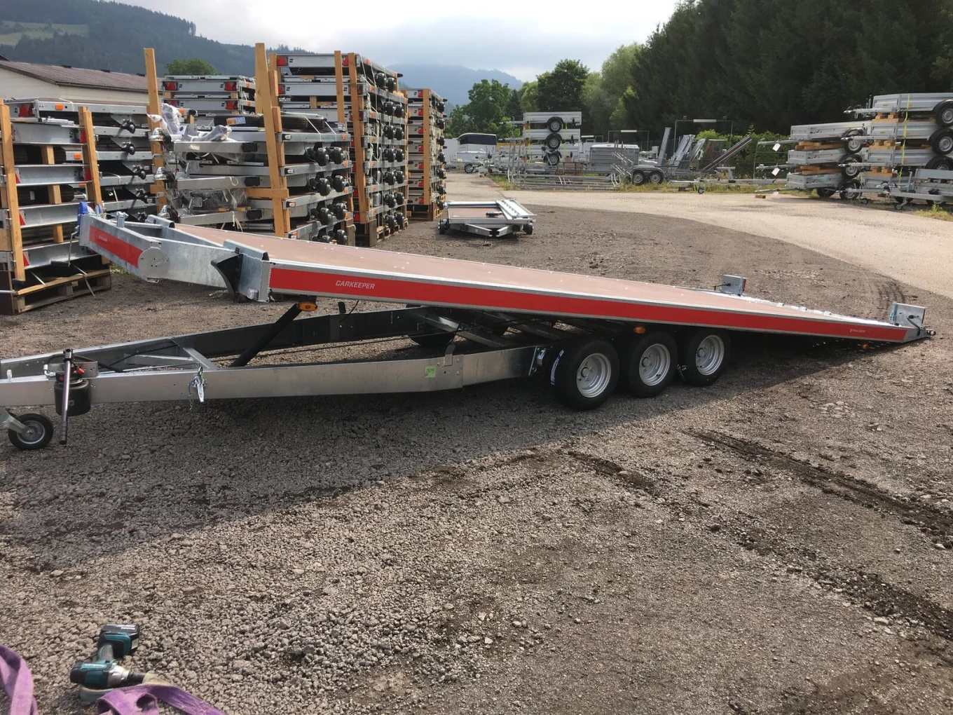 Autotransporter, Fahrzeugtransporter, Autoanhänger HP 502035 ATPK Tridem 3500 kg GG