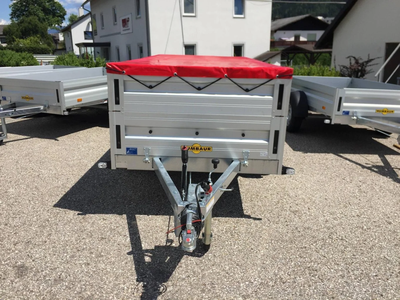 PKW-Anhänger, Autoanhänger, Humbaur HA 132513 KV, 1300 kg gebremst, 2510x1310x350 mm im Set mit Aufsatzw., Flachplane u.v.m,
