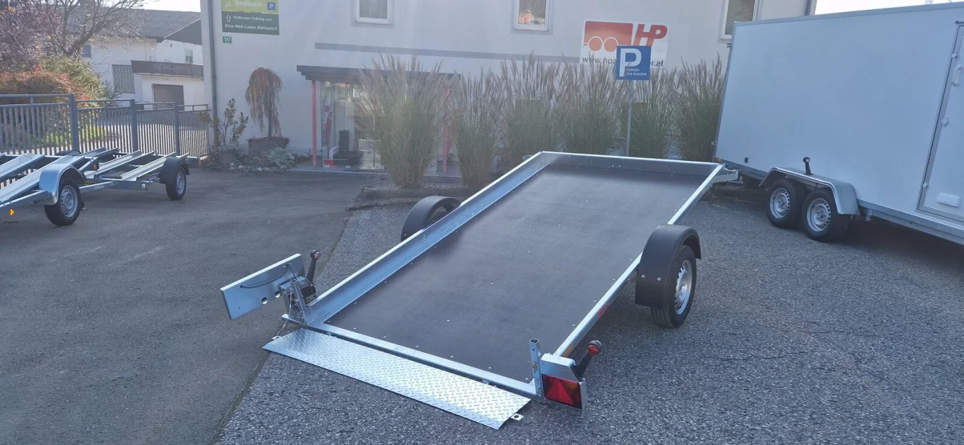 PKW-Anhänger, Fahrzeugtransporter, Universaltransporter HP 752516 UKkippbar mit Überfahrwand, 750 kg ungebremst