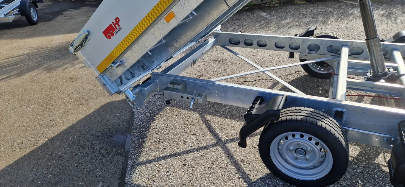 PKW-Anhänger, Autoanhänger, 3-Seitenkipper Eduard 4020 EKP Tandem im Set mit Stützen und Rampen Unteneinbau