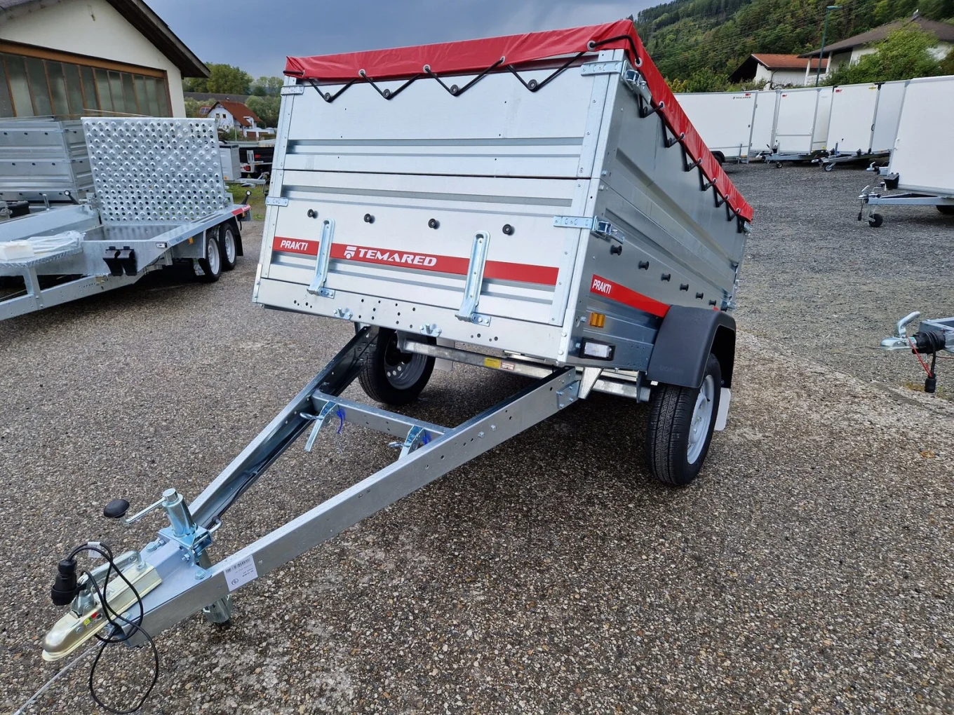 PKW-Anhänger, Autoanhänger HP 2012 UKA, Set 2010x1250x400mm, 750 kg ungebremst inkl. Aufsatzwände und Flachplane