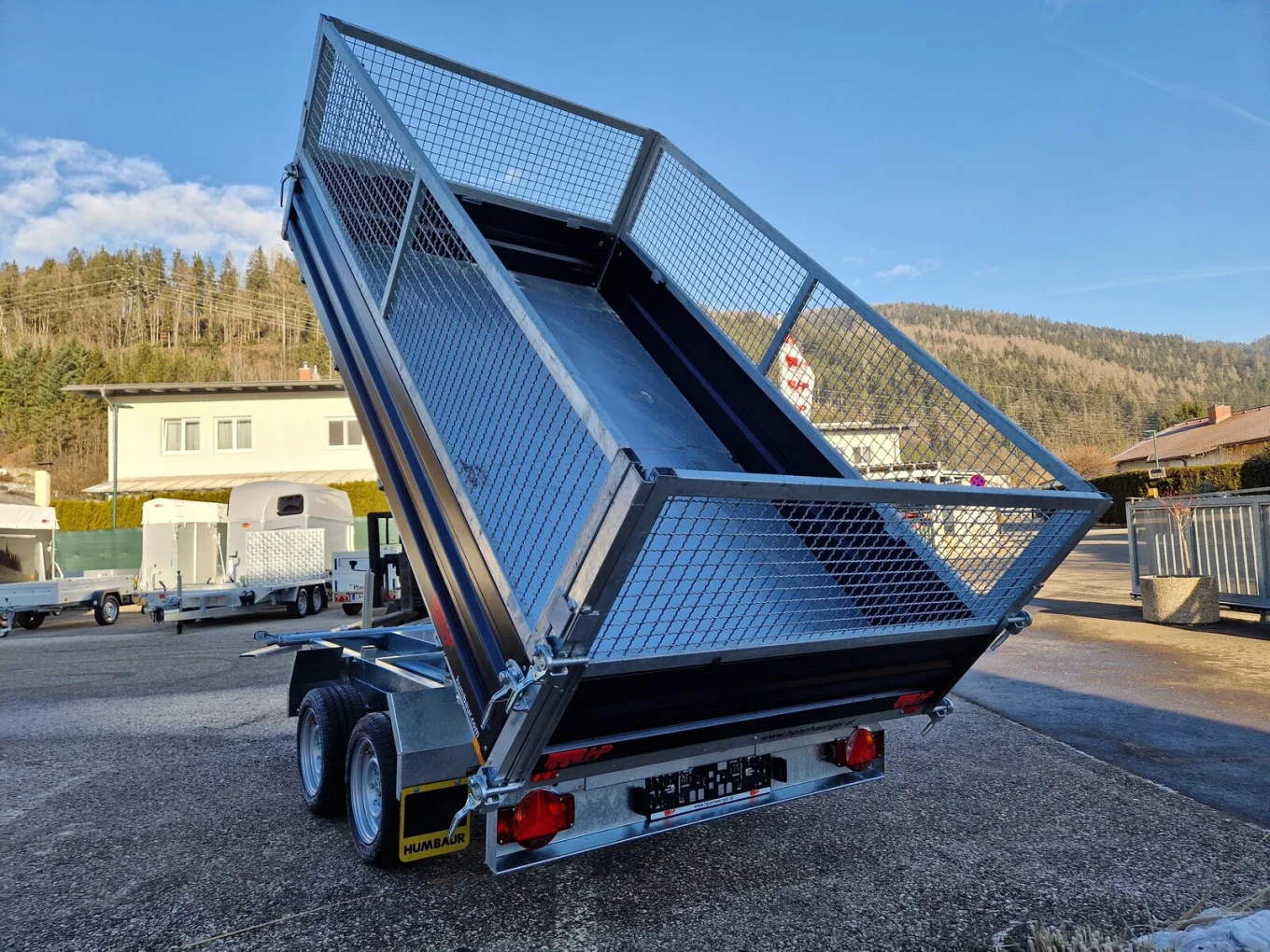 3-Seitenkipper, PKW-Anhänger Humbaur HTK 3000.31 Set mit Gitteraufsatz