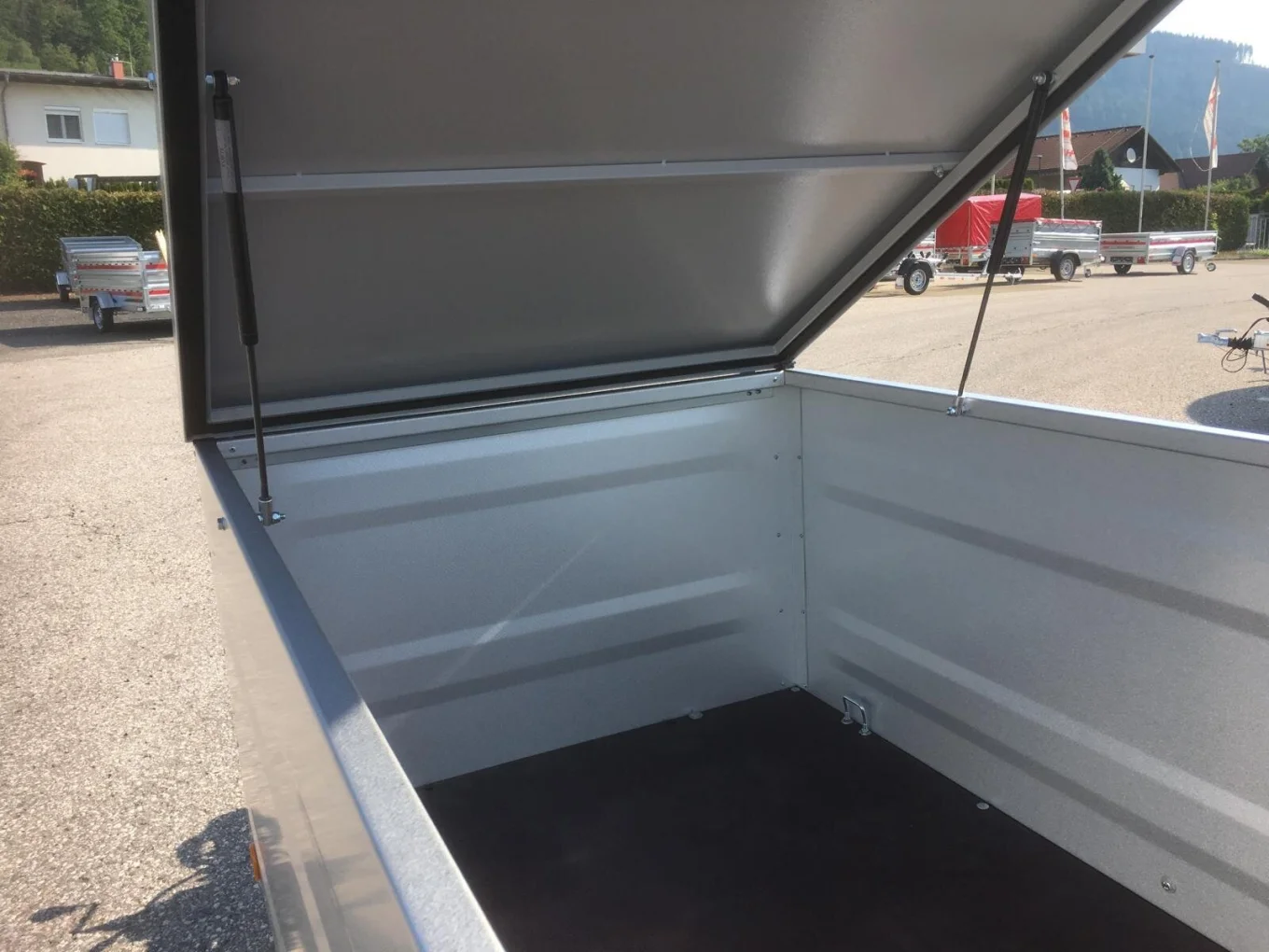 PKW-Anhänger, Deckelanhänger-Kofferanhänger HP 2011 G72, 1000 kg gebremst, 2020 x 1075 x 675 mm, inkl. Deckel versperrbar